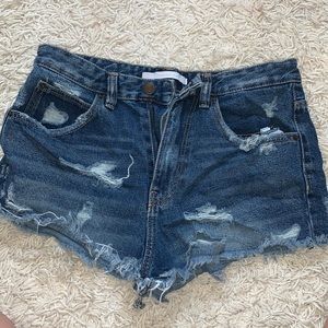 Zara Distressed Jean Shorts
